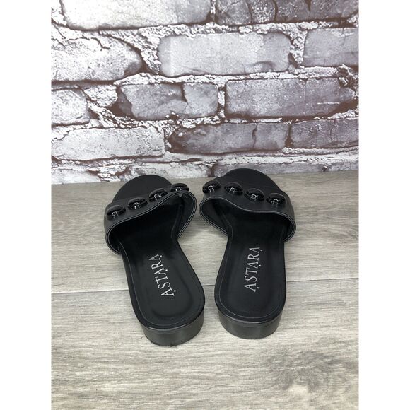 ASTARA Sahara Black Onyx Leather Handmade Slides Heel Sandals Women’s 8M US/39EU - Picture 15 of 16